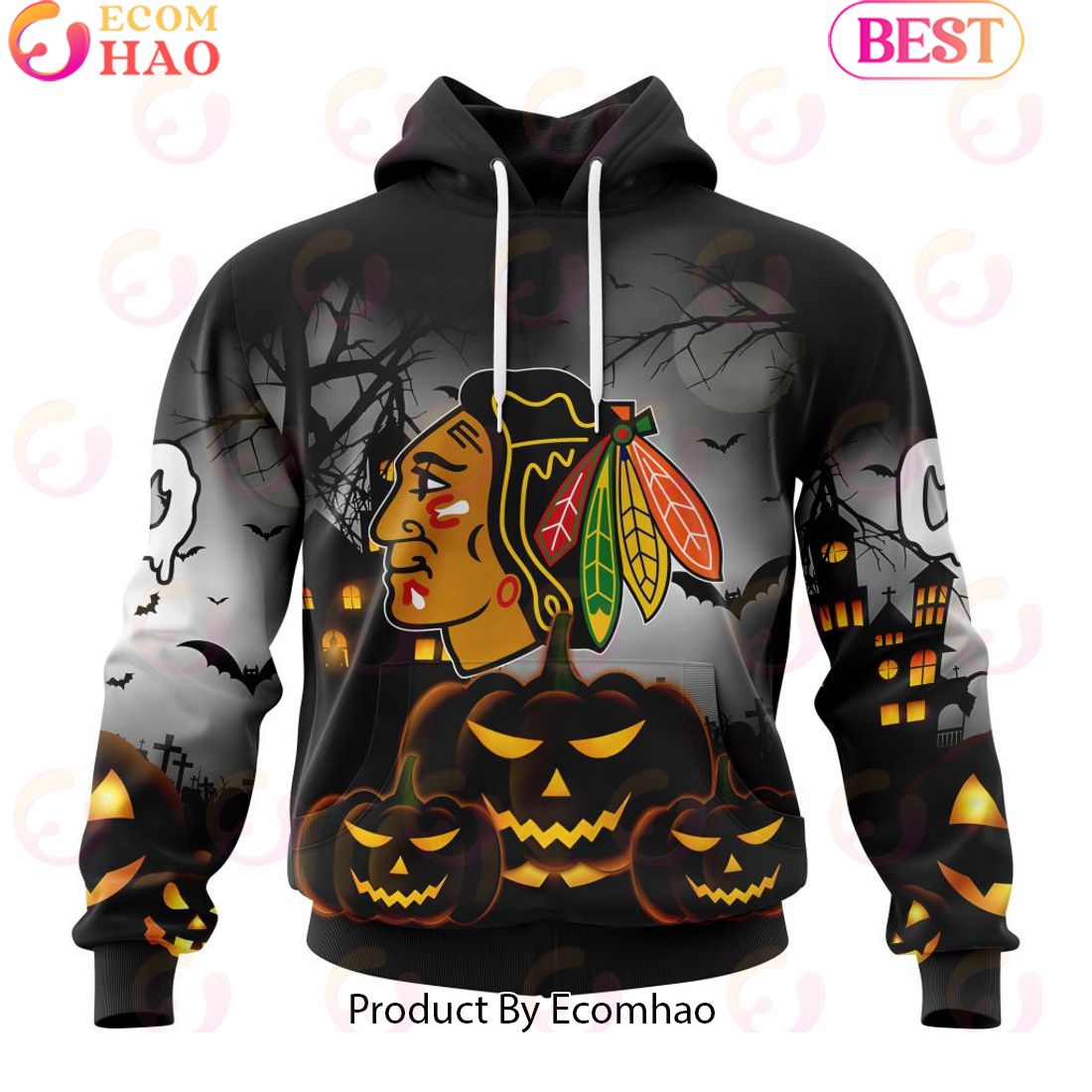 Personalized NHL Chicago Blackhawks Special Design 2023 For Halloween 3D Hoodie