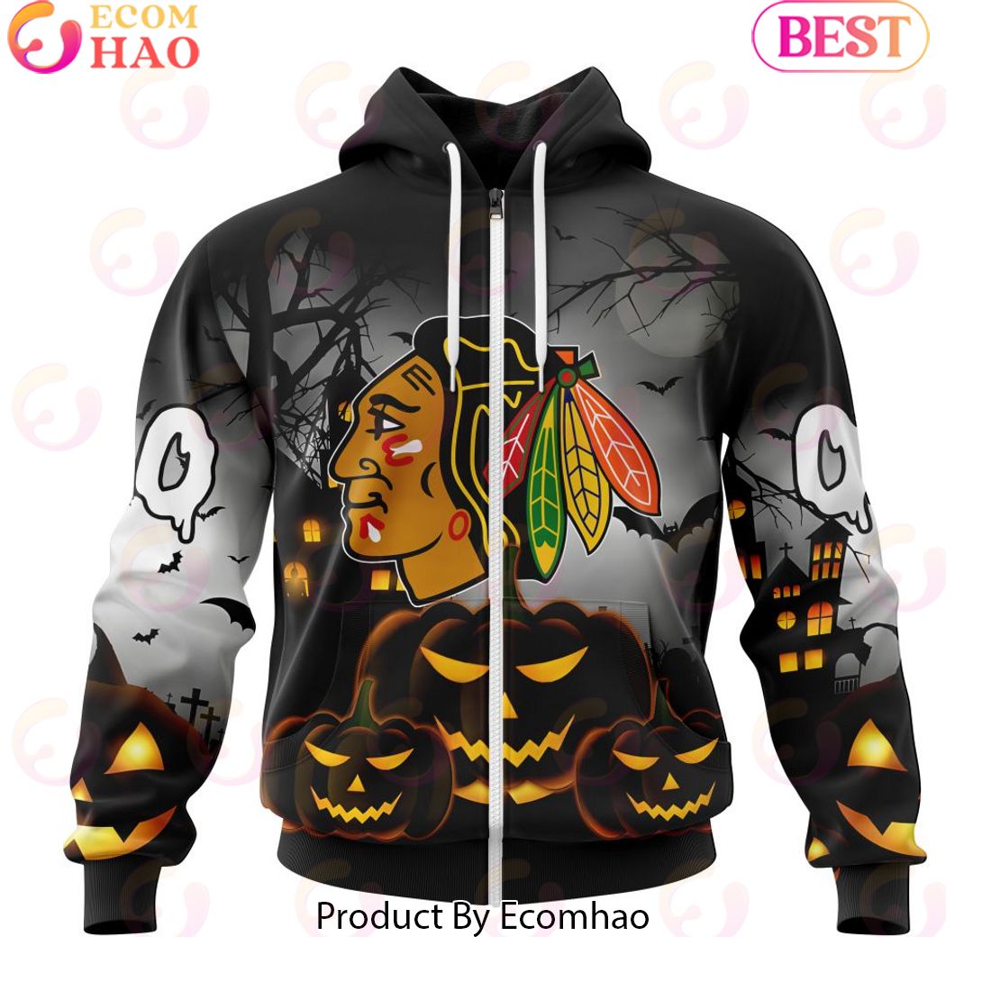 Personalized NHL Chicago Blackhawks Special Design 2023 For Halloween 3D Hoodie