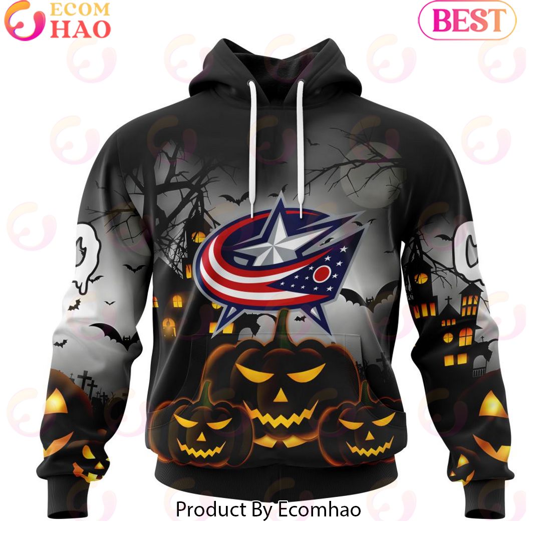 Personalized NHL Columbus Blue Jackets Special Design 2023 For Halloween 3D Hoodie