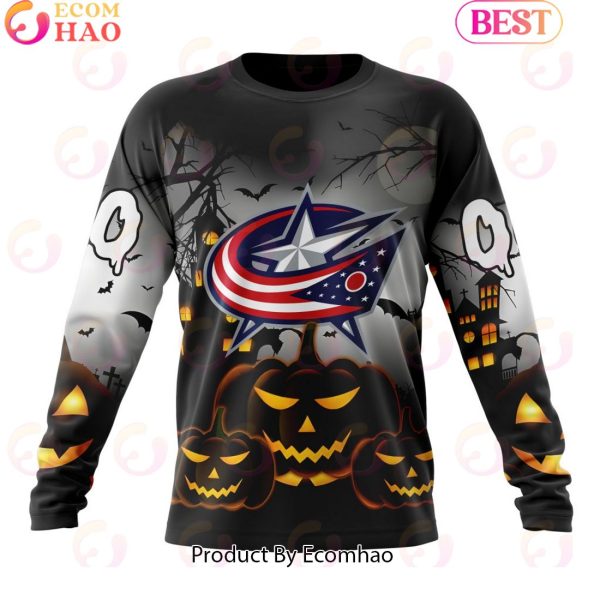 Personalized NHL Columbus Blue Jackets Special Design 2023 For Halloween 3D Hoodie