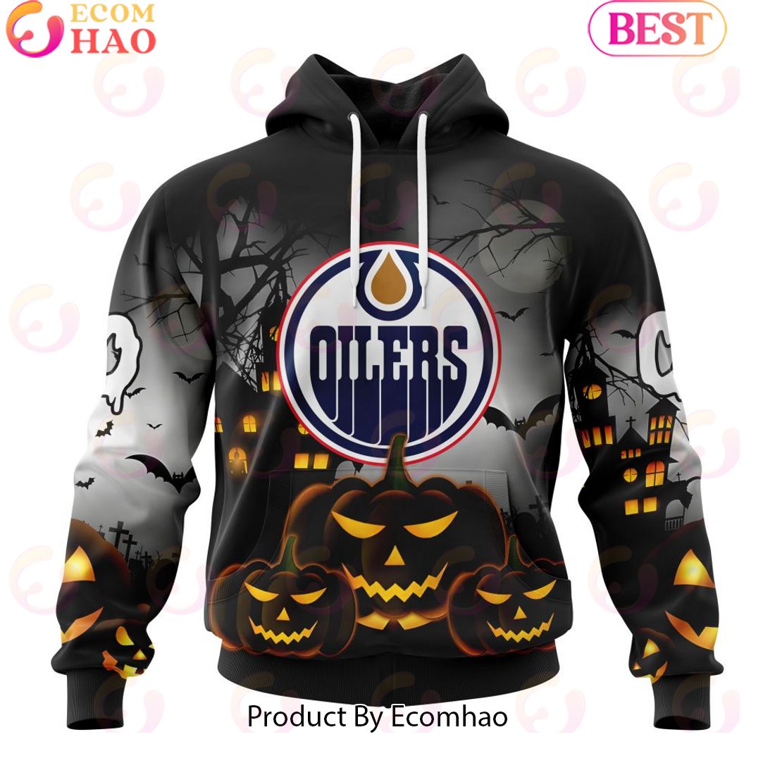 Personalized NHL Edmonton Oilers Special Design 2023 For Halloween 3D Hoodie