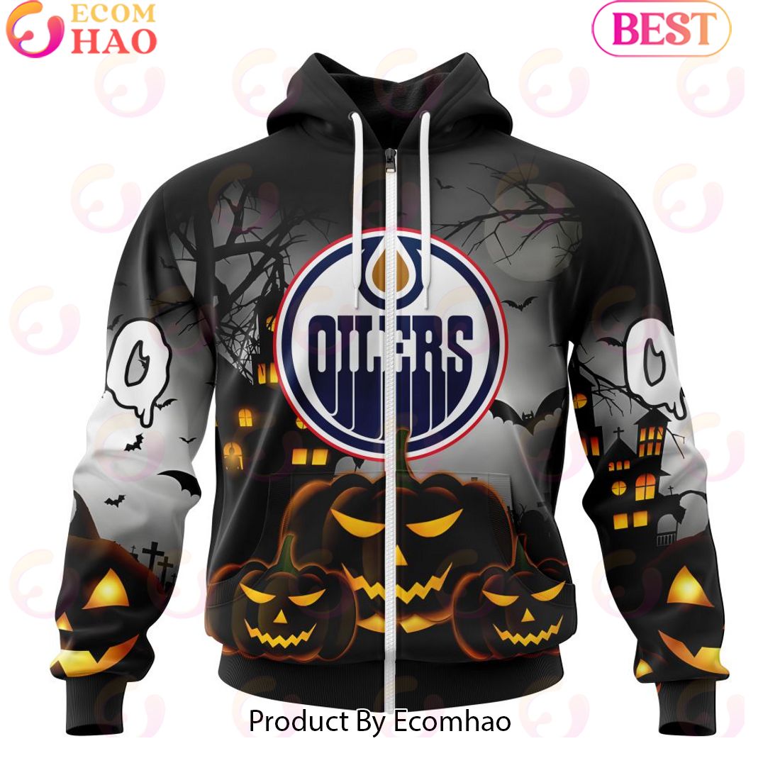 Personalized NHL Edmonton Oilers Special Design 2023 For Halloween 3D Hoodie