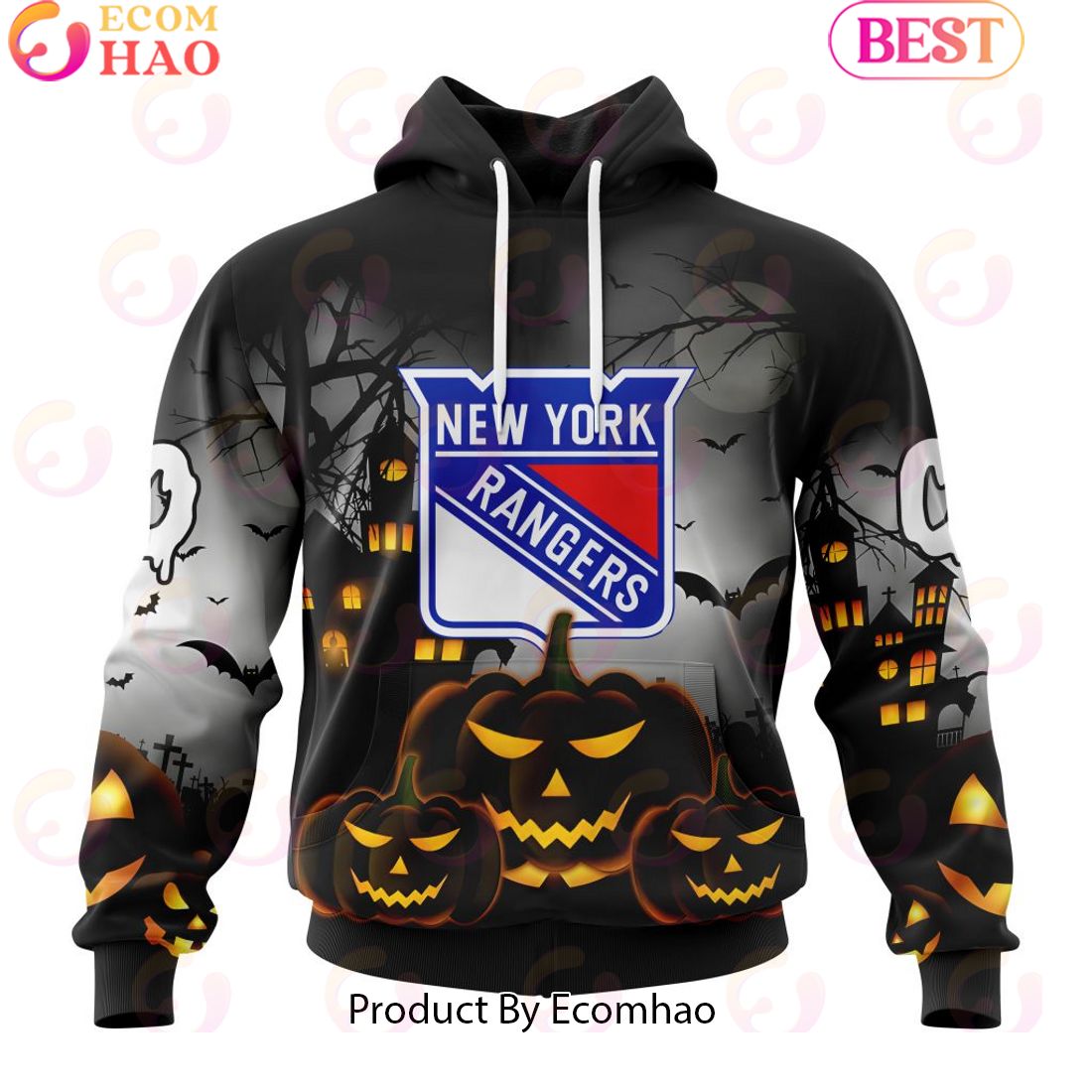 Personalized NHL New York Rangers Special Design 2023 For Halloween 3D Hoodie