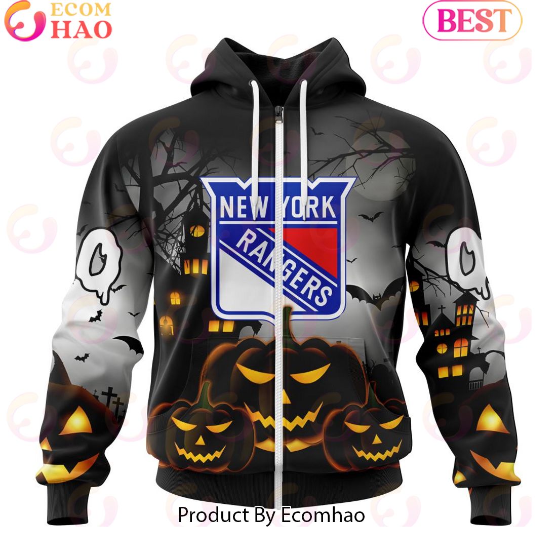 Personalized NHL New York Rangers Special Design 2023 For Halloween 3D Hoodie