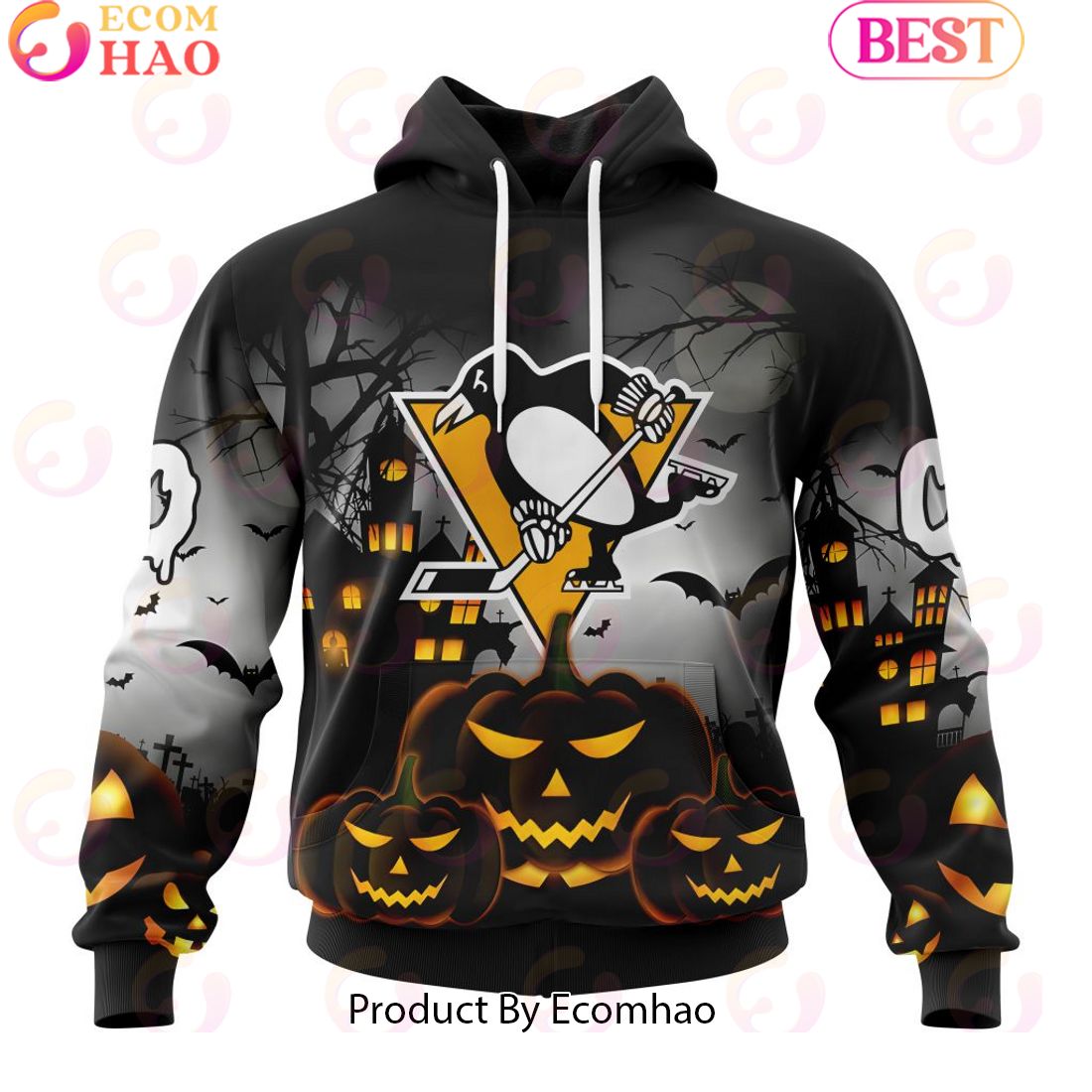 Personalized NHL Pittsburgh Penguins Special Design 2023 For Halloween 3D Hoodie