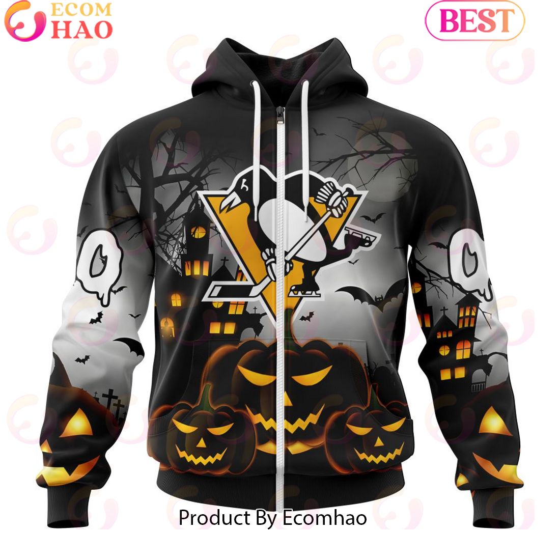 Personalized NHL Pittsburgh Penguins Special Design 2023 For Halloween 3D Hoodie