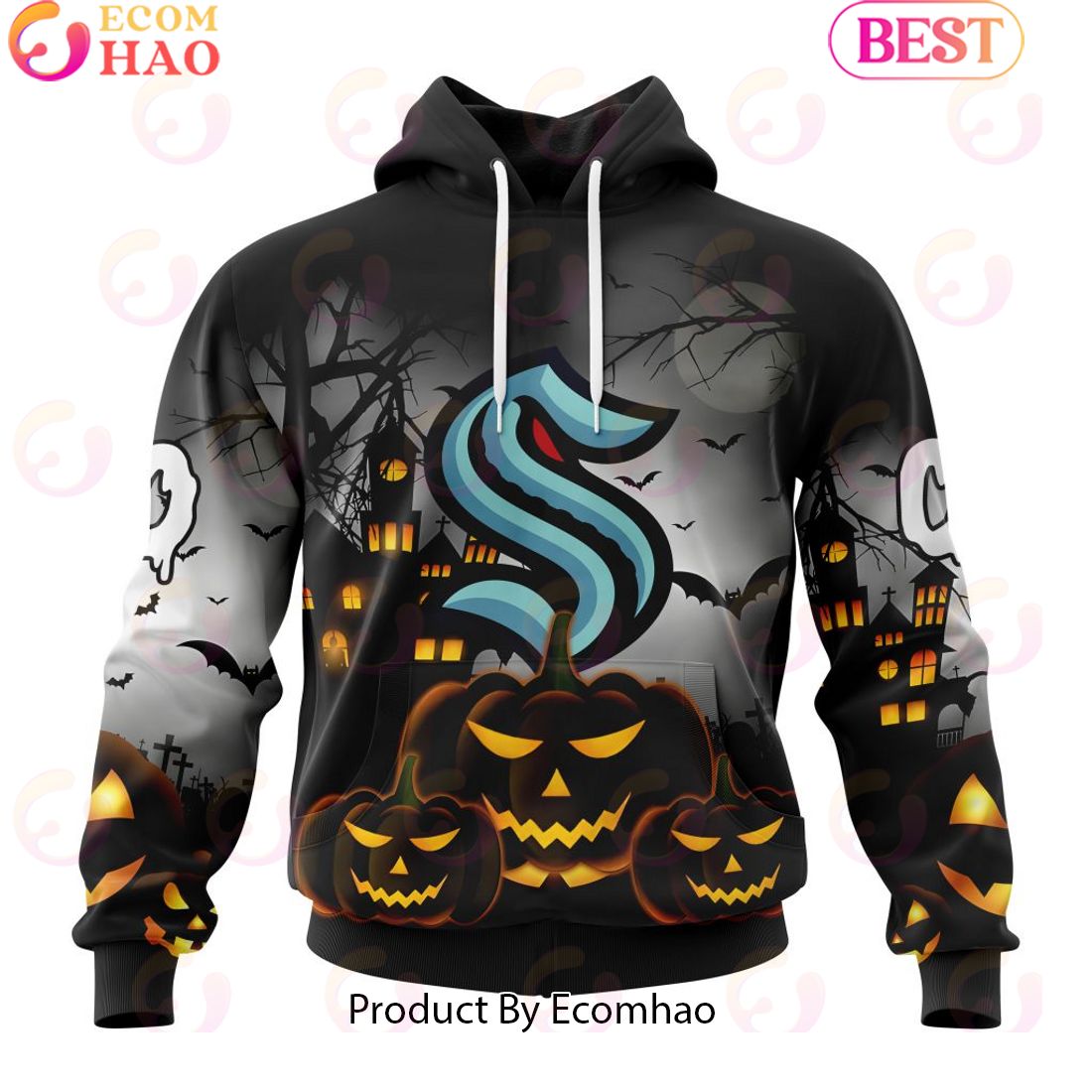 Personalized NHL Seattle Kraken Special Design 2023 For Halloween 3D Hoodie