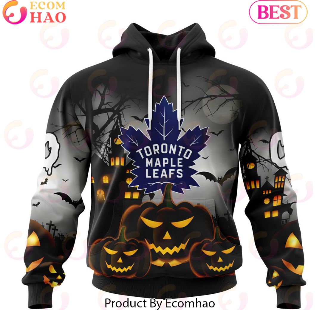 Personalized NHL Toronto Maple Leafs Special Design 2023 For Halloween 3D Hoodie