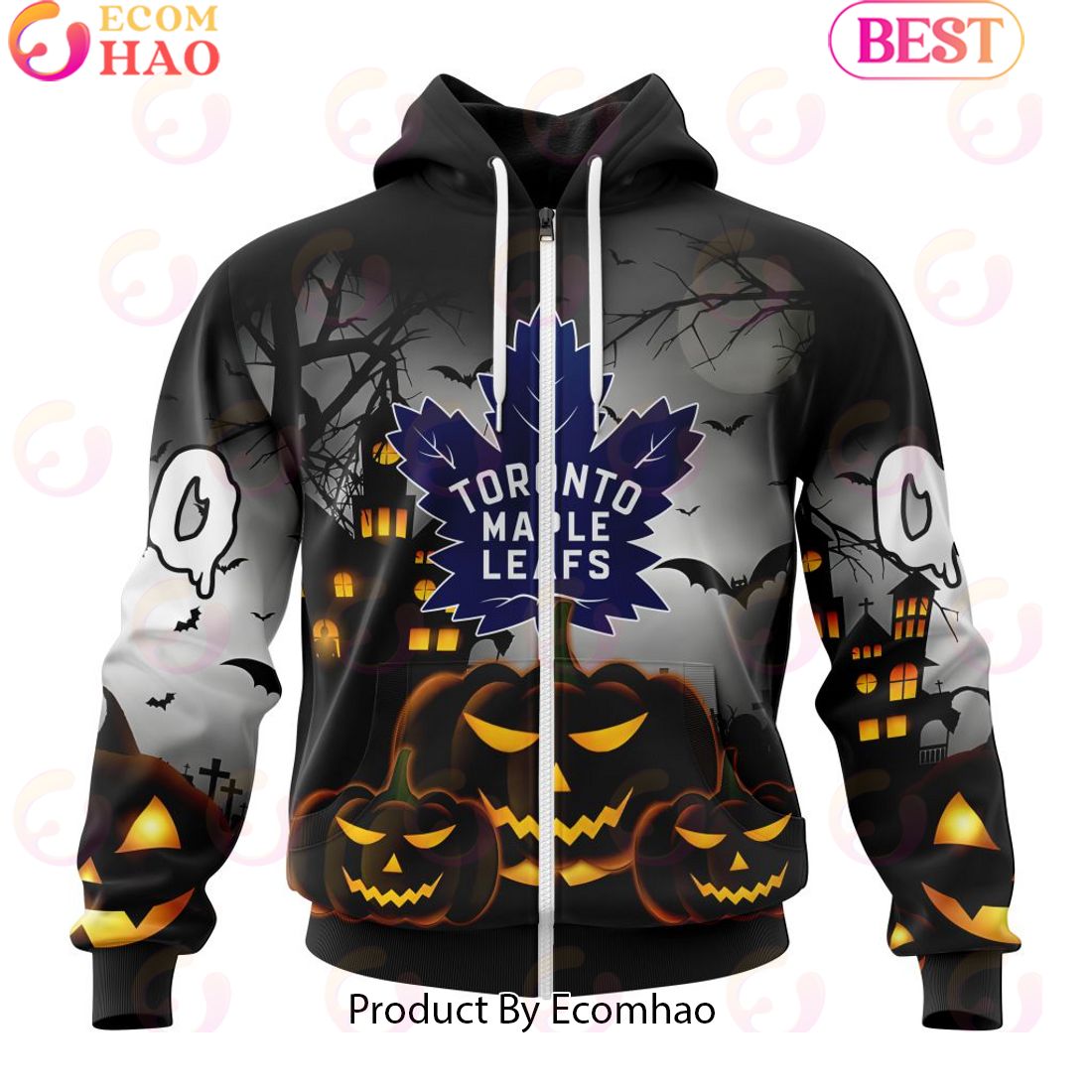 Personalized NHL Toronto Maple Leafs Special Design 2023 For Halloween 3D Hoodie