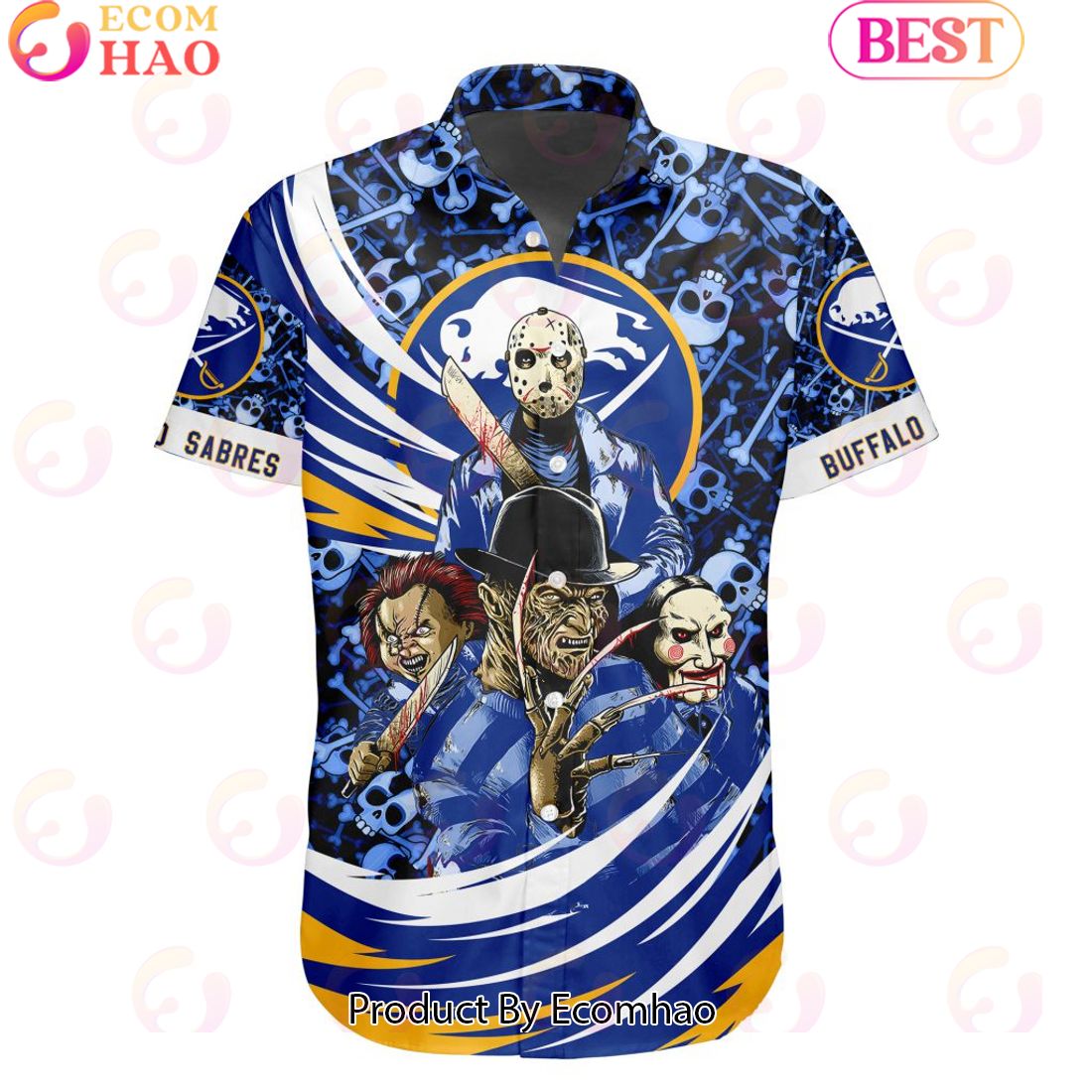 NHL Buffalo Sabres Special Design For Halloween Button Shirt