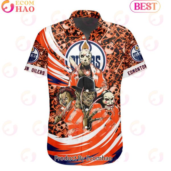 NHL Edmonton Oilers Special Design For Halloween Button Shirt