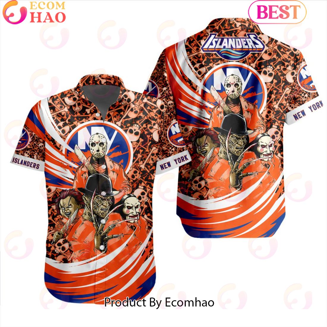 NHL New York Islanders Special Design For Halloween Button Shirt