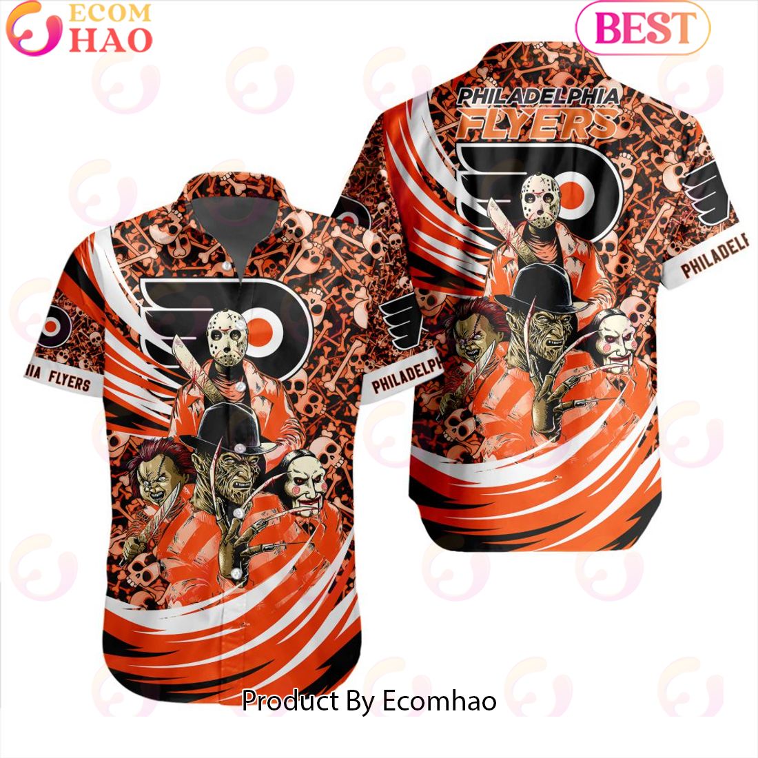 NHL Philadelphia Flyers Special Design For Halloween Button Shirt