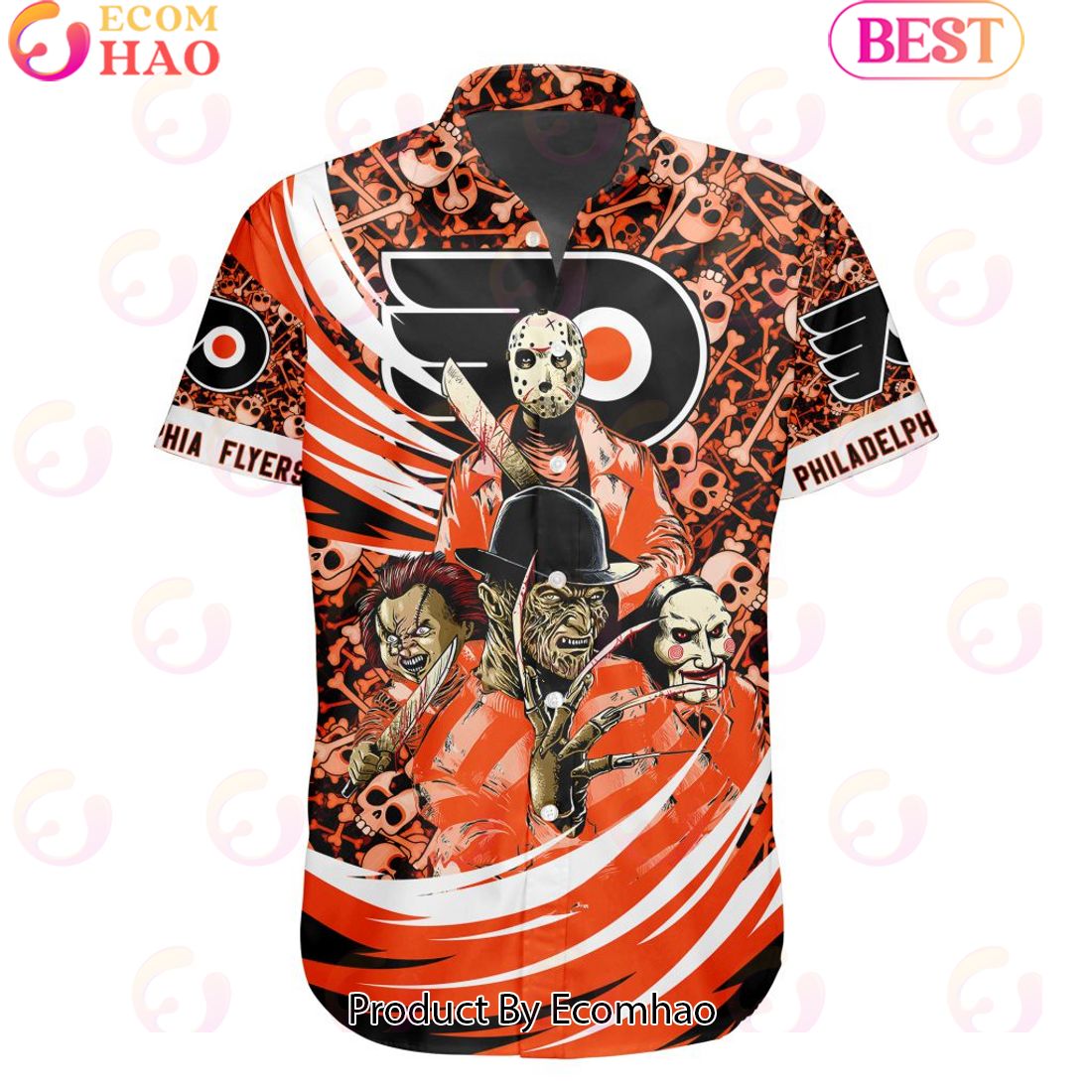 NHL Philadelphia Flyers Special Design For Halloween Button Shirt