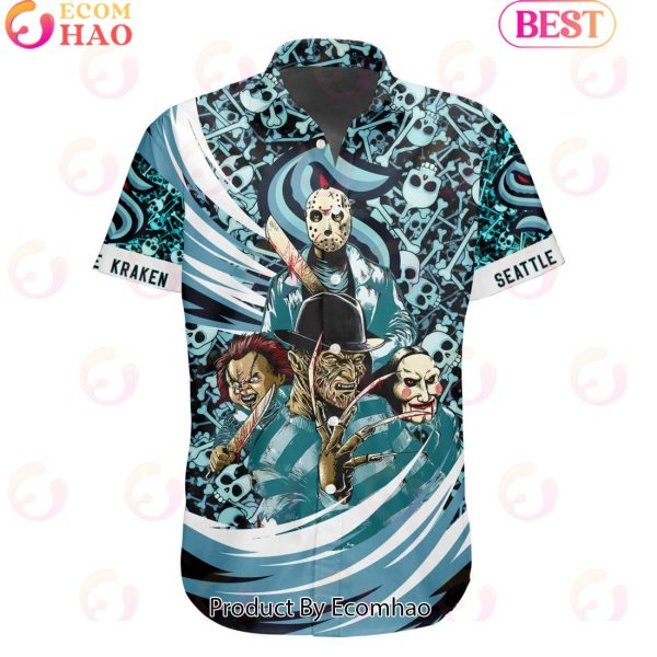 NHL Seattle Kraken Special Design For Halloween Button Shirt