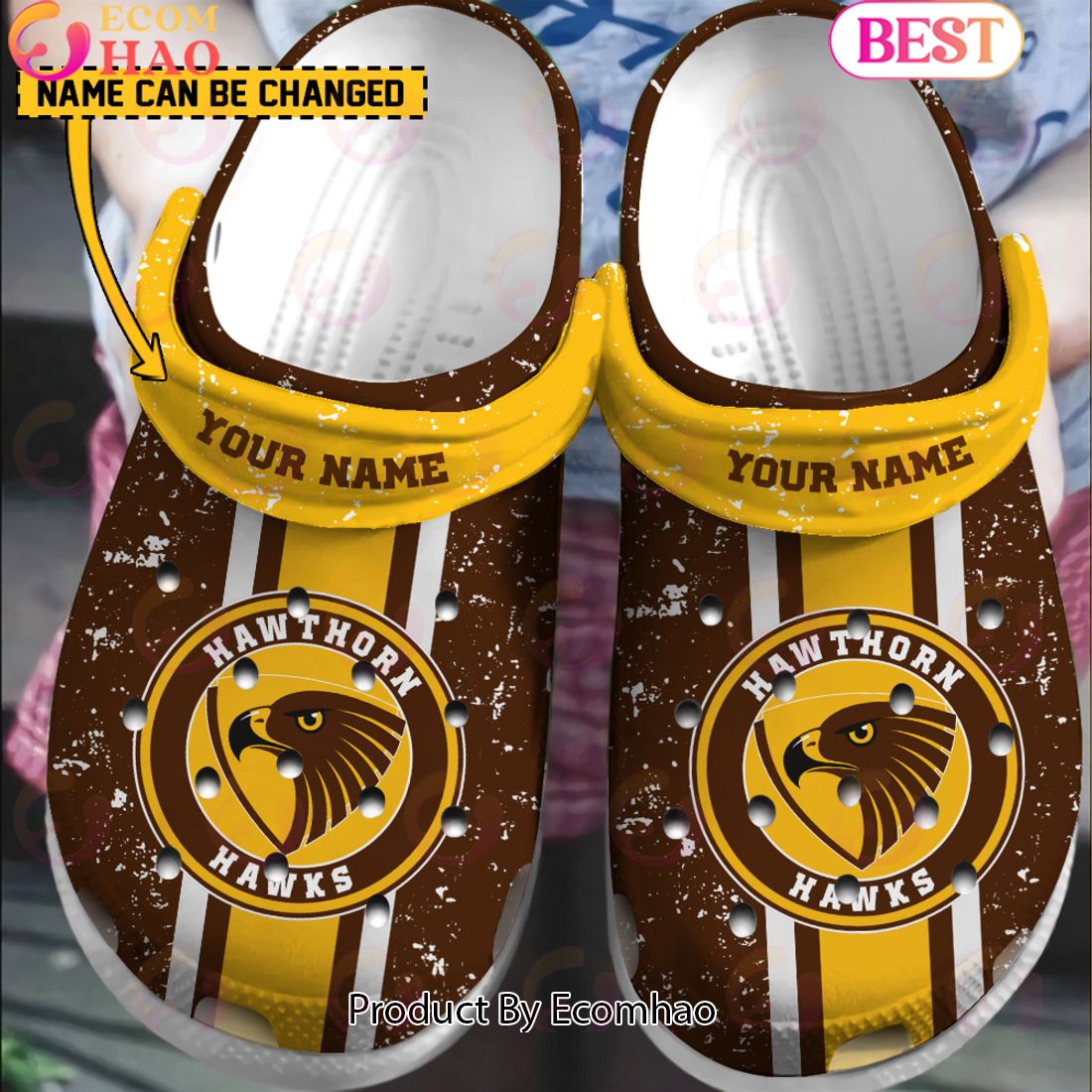 AFL Hawthorn Hawks Personalized Crocs