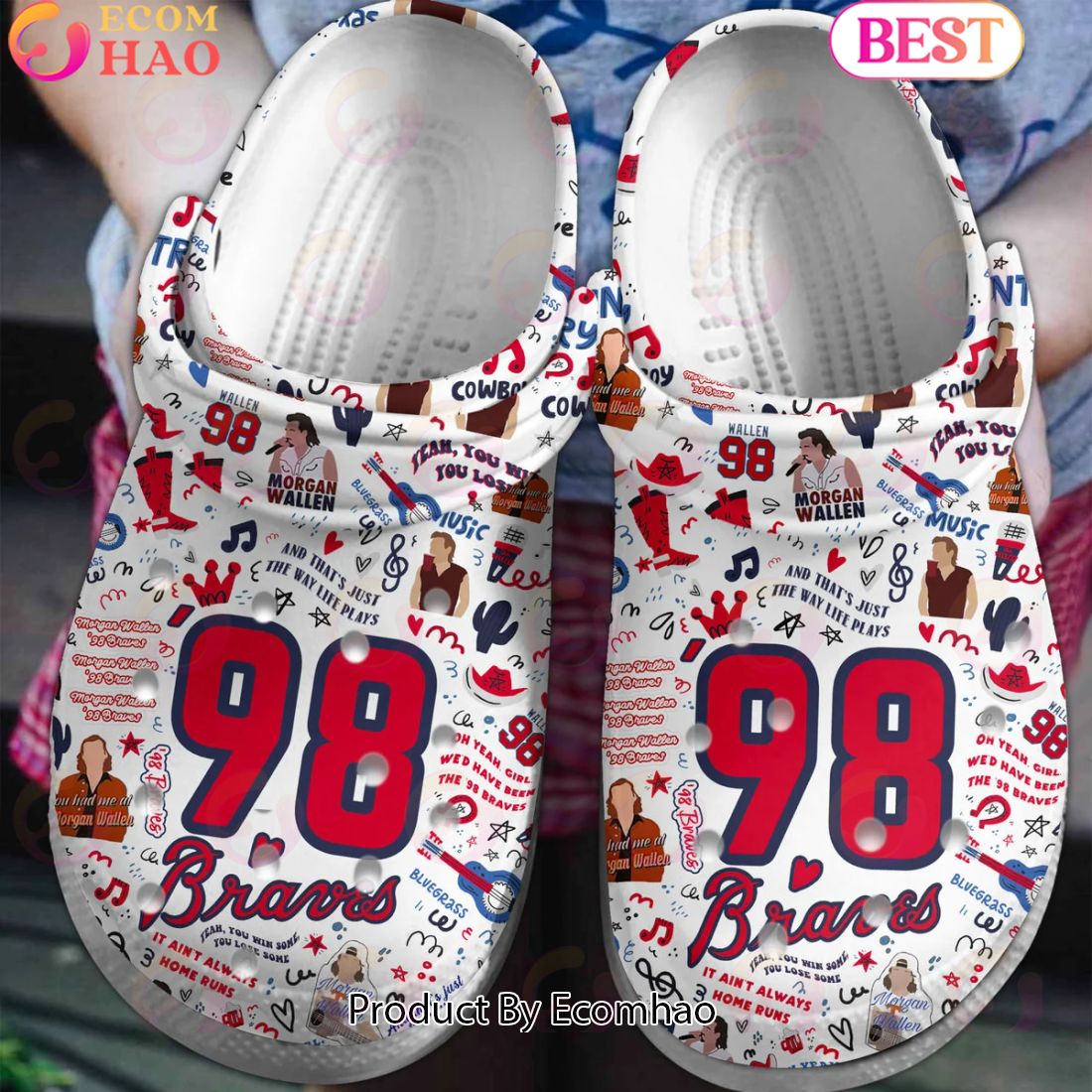 PREMIUM Morgan Wallen ’98 Braves Unisex Crocs