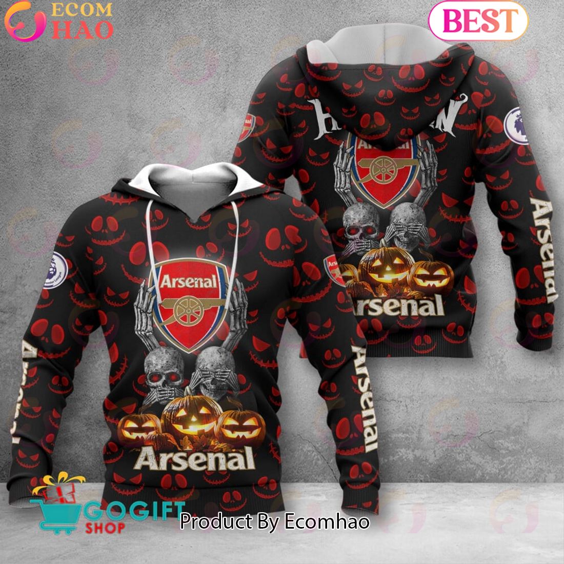 Arsenal F.C. EPL – New Halloween 3D Hoodie