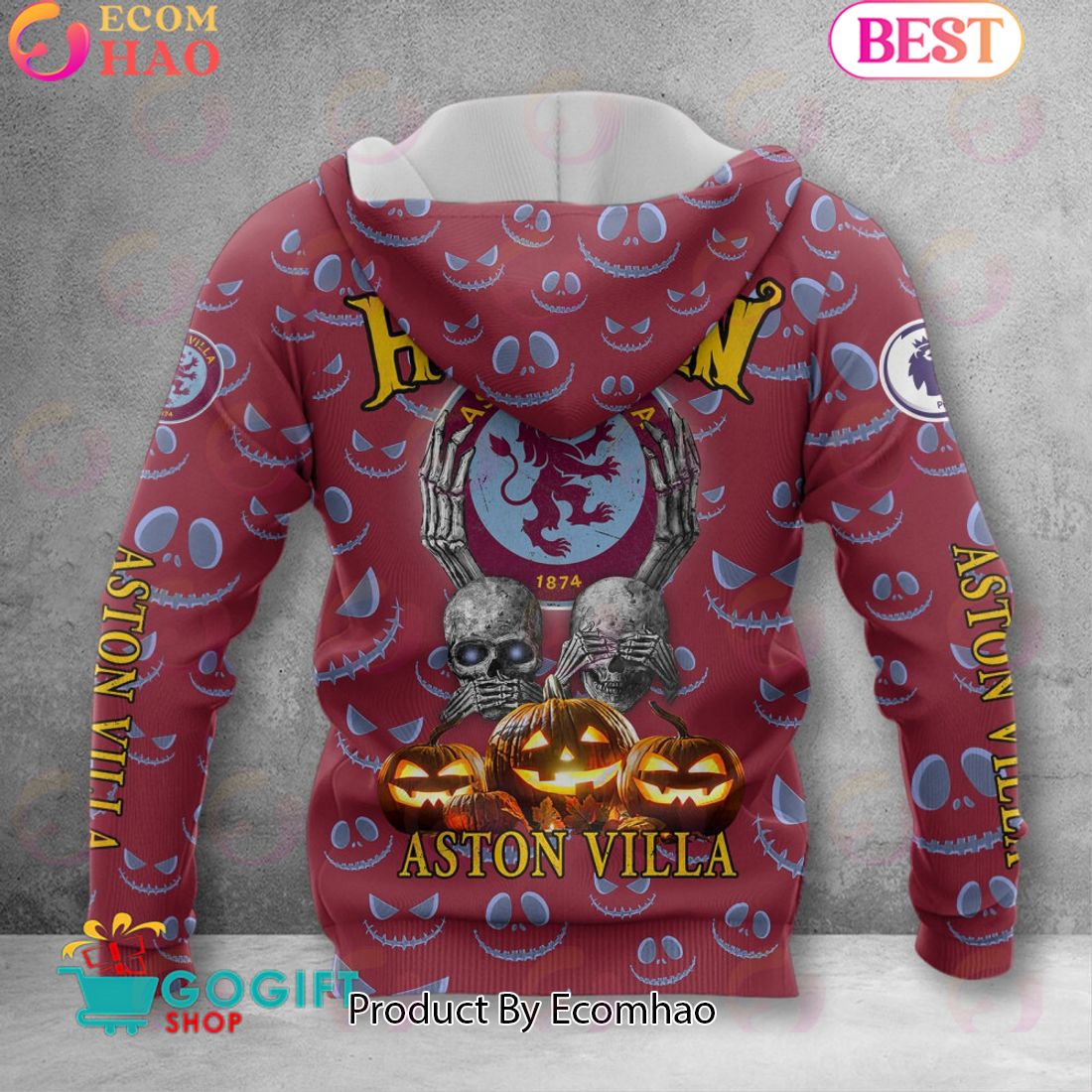 Aston Villa F.C EPL – New Halloween 3D Hoodie