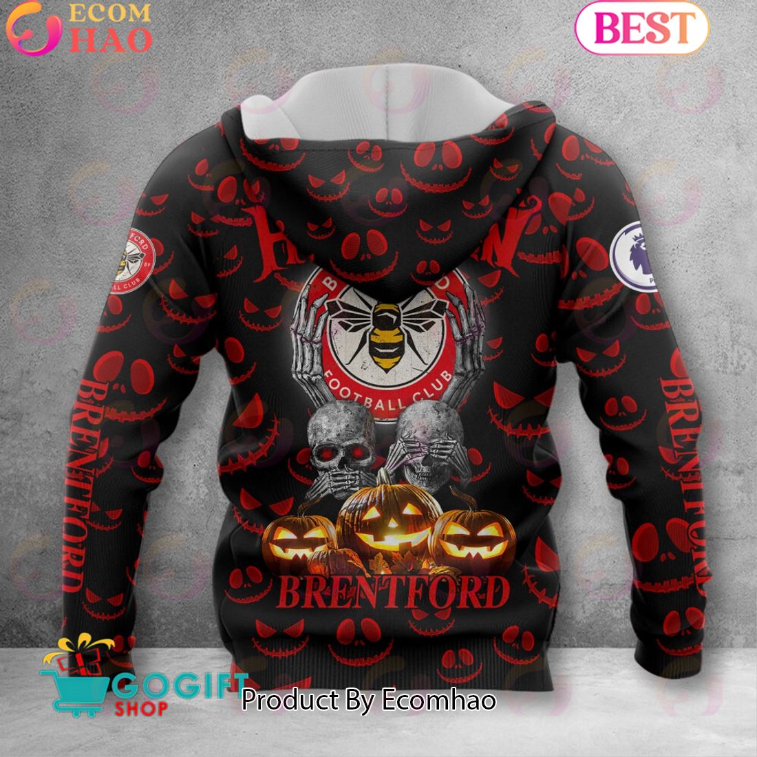 Brentford FC EPL – New Halloween 3D Hoodie