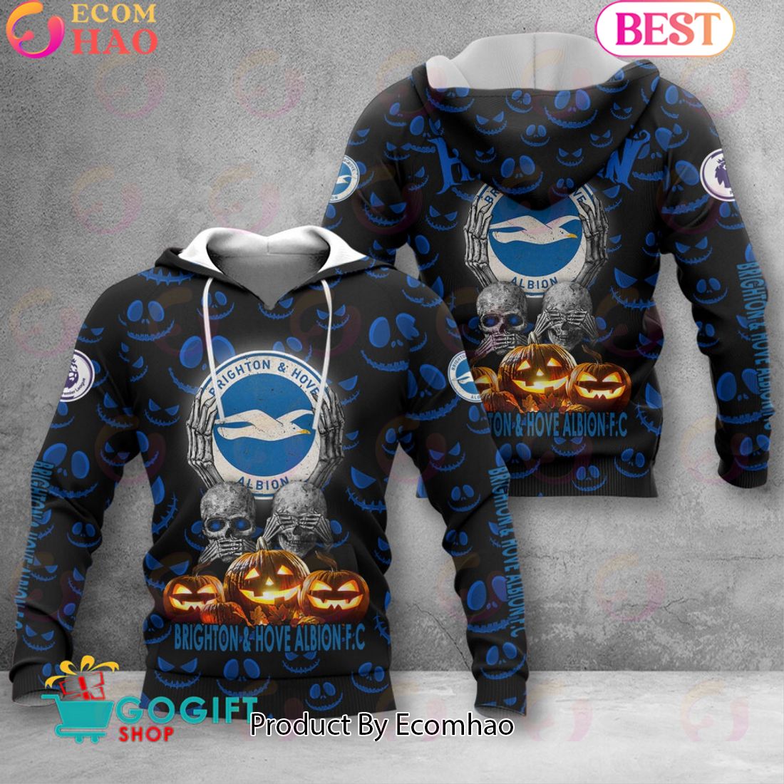 Brighton & Hove Albion F.C EPL – New Halloween 3D Hoodie