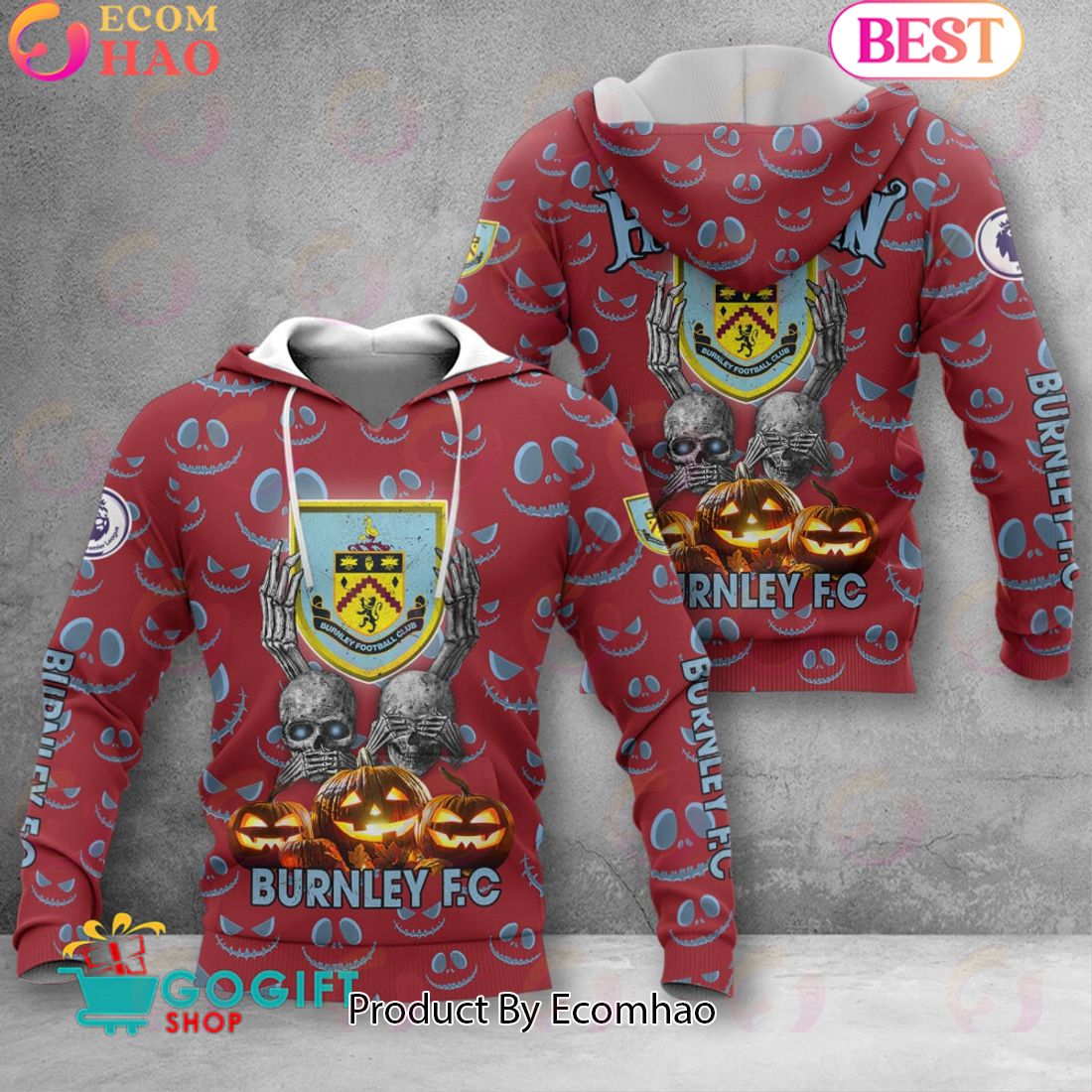 Burnley F.C  EPL – New Halloween 3D Hoodie