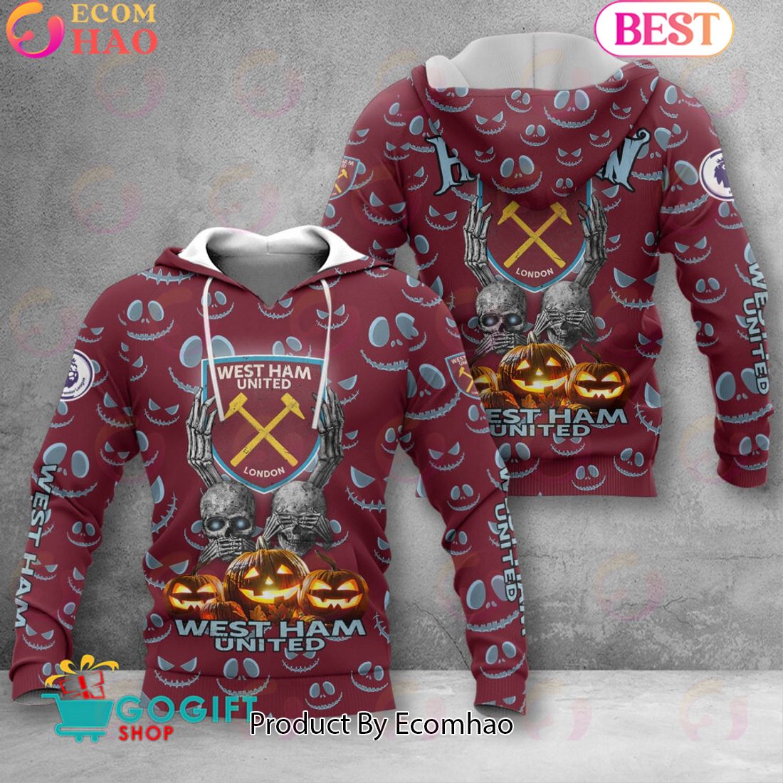 West Ham United F.C EPL – New Halloween 3D Hoodie