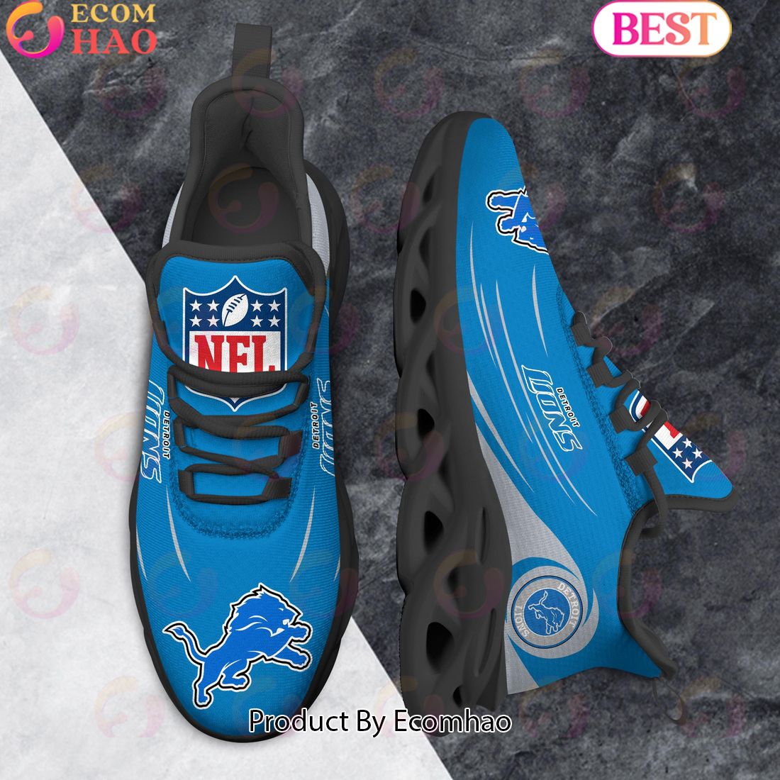 NFL Detroit Lions Clunky Sneakers Max Soul Shoes