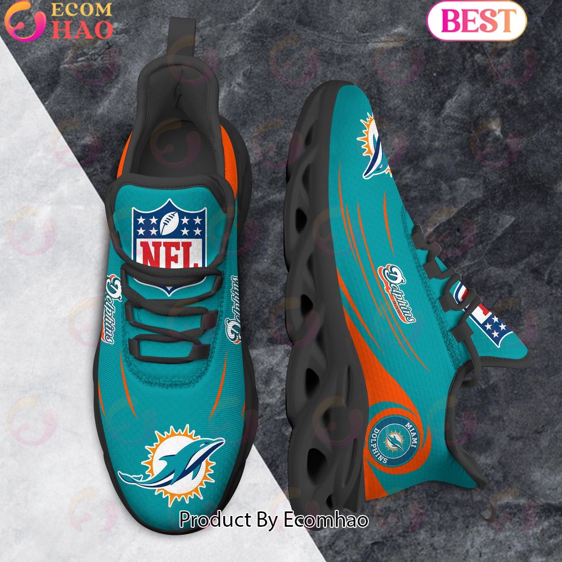 NFL Miami Dolphins Clunky Sneakers Max Soul Shoes