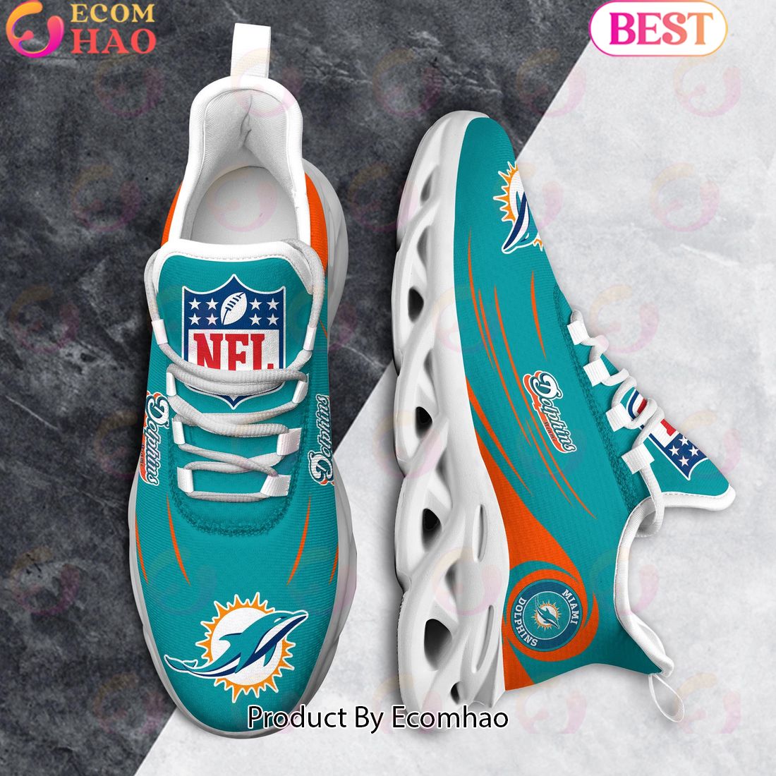 NFL Miami Dolphins Clunky Sneakers Max Soul Shoes