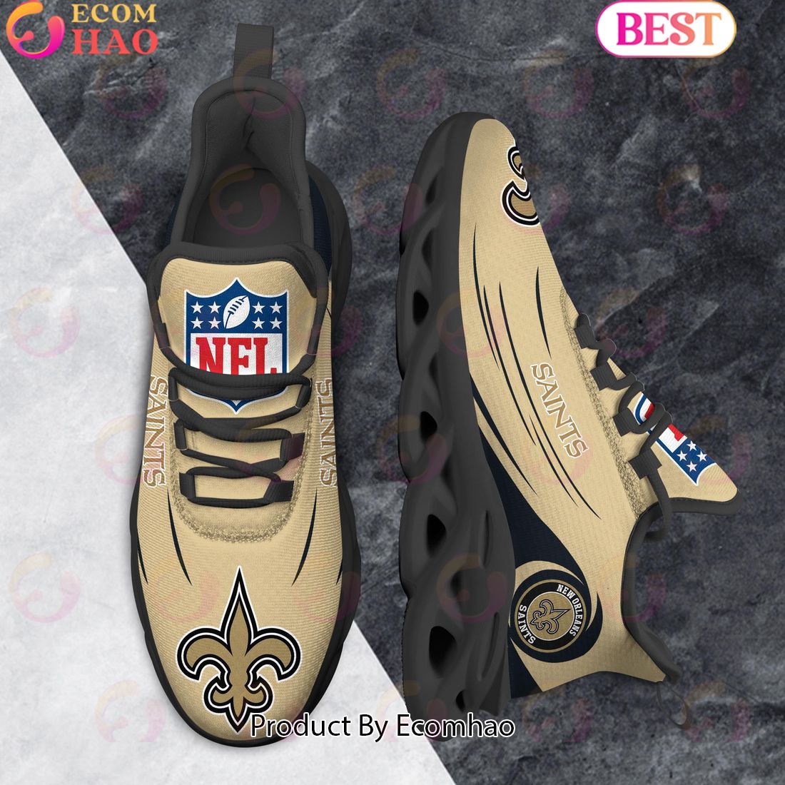 NFL New Orleans Saints Clunky Sneakers Max Soul Shoes