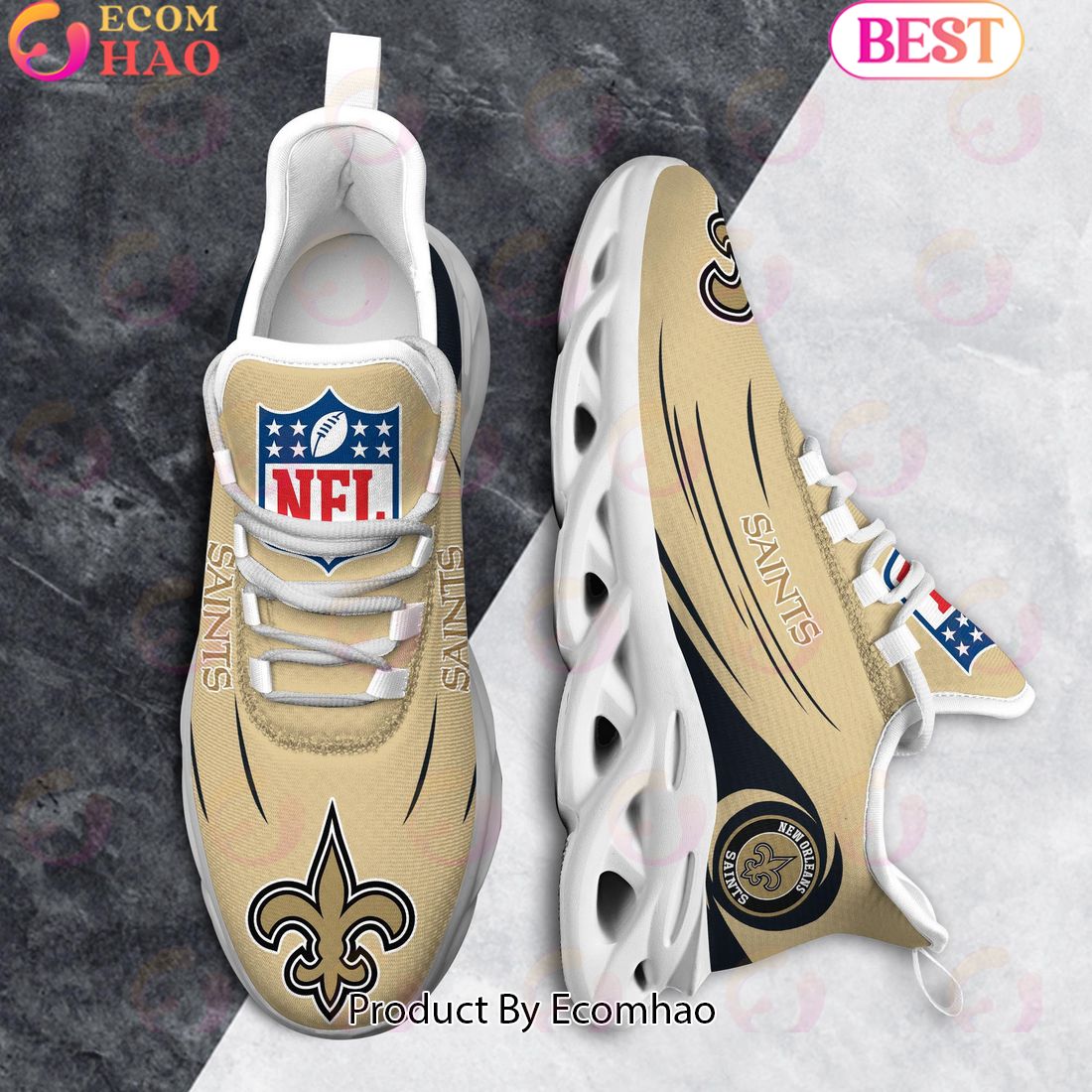 NFL New Orleans Saints Clunky Sneakers Max Soul Shoes