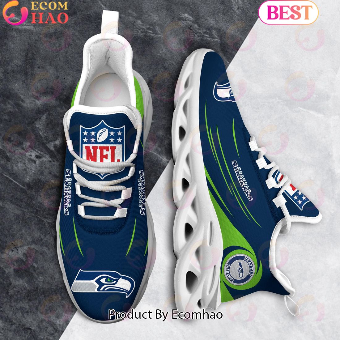 NFL Seattle Seahawks Clunky Sneakers Max Soul Shoes