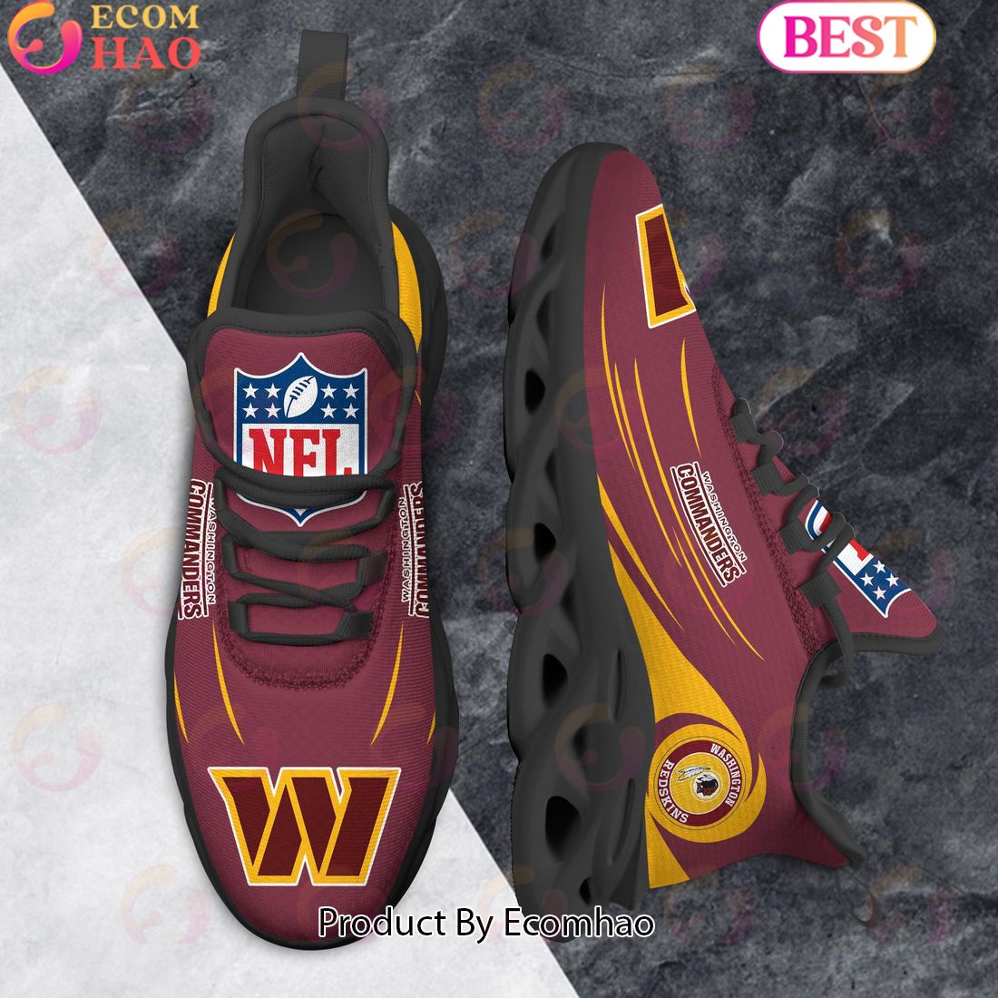 NFL Washington Commanders Clunky Sneakers Max Soul Shoes