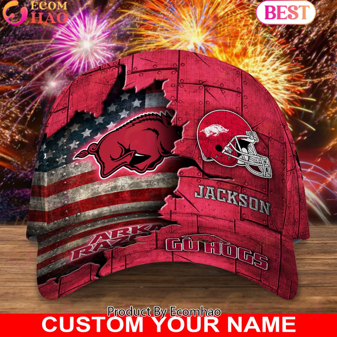 Arkansas Razorbacks Custom Cap Go Sports Teams