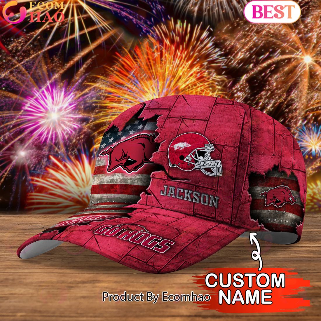 Arkansas Razorbacks Custom Cap Go Sports Teams