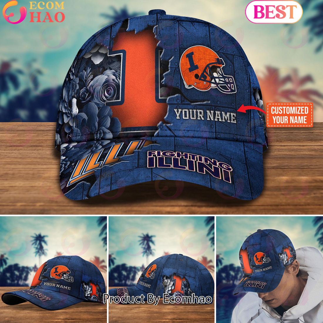 Illinois Fighting Illini New Arrivals Custom Trending Cap