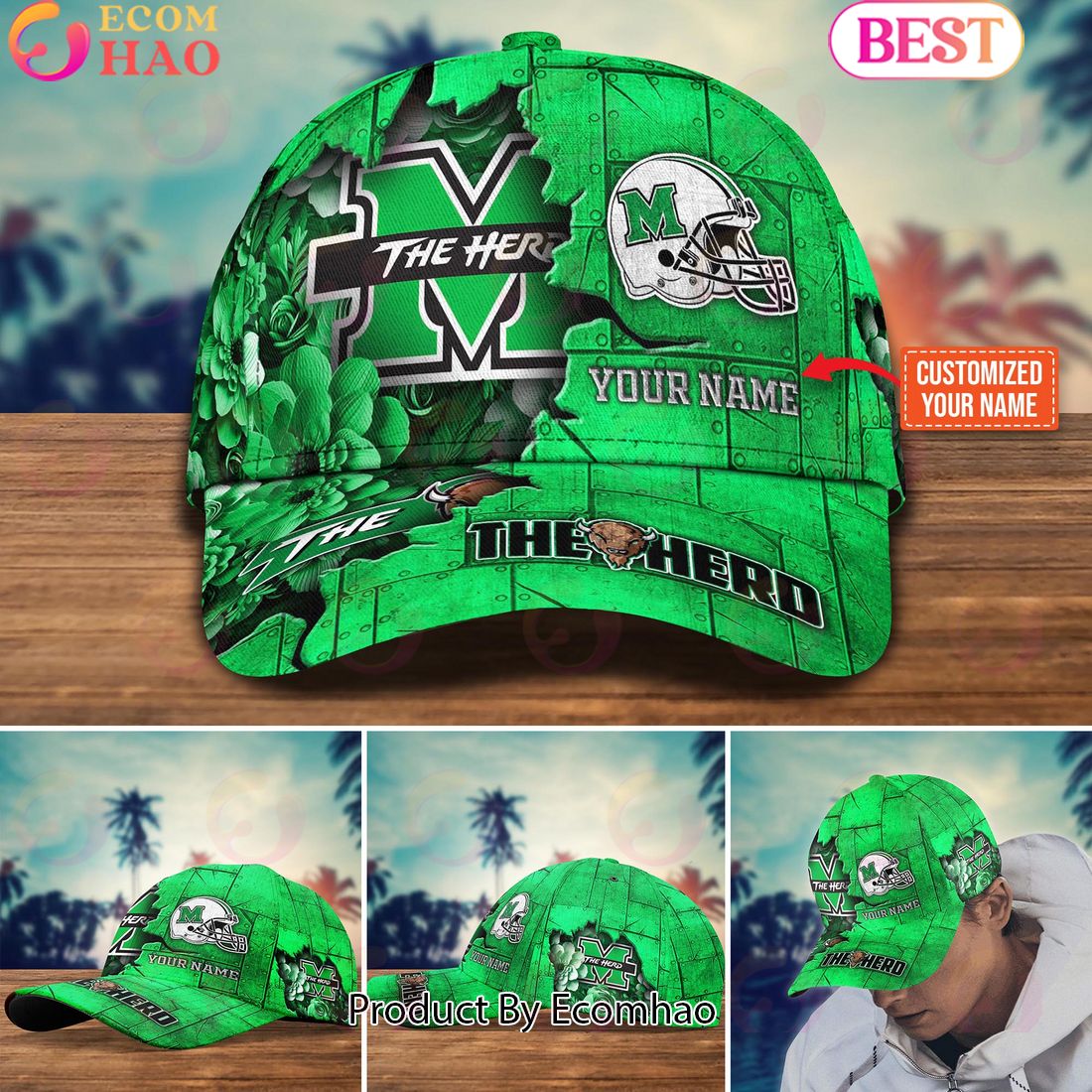 Marshall Thundering Herd New Arrivals Custom Trending Cap