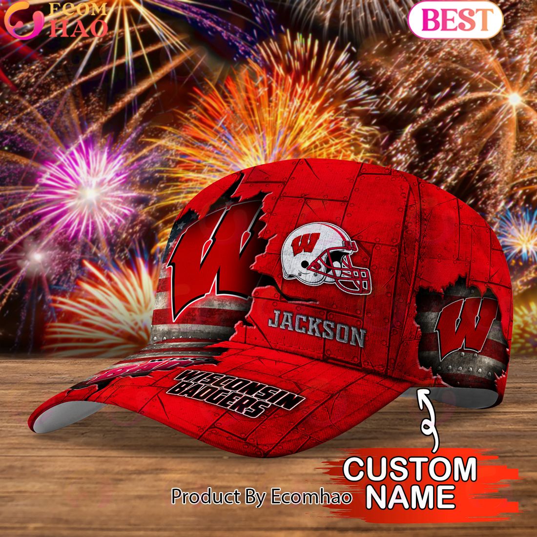 Wisconsin Badgers Custom Cap Go Sports Teams