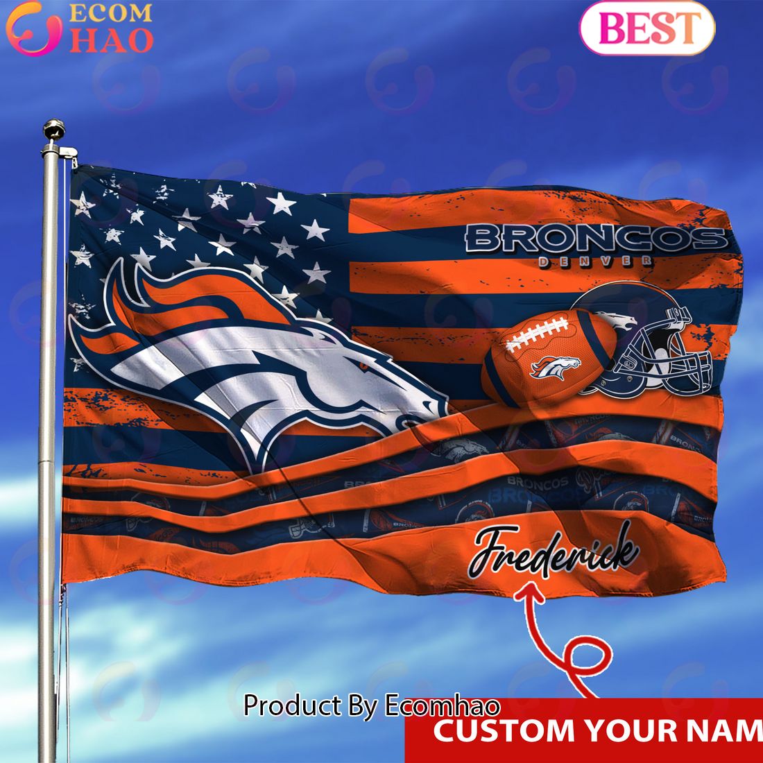 Denver Broncos Custom Flag 3x5ft For This Season