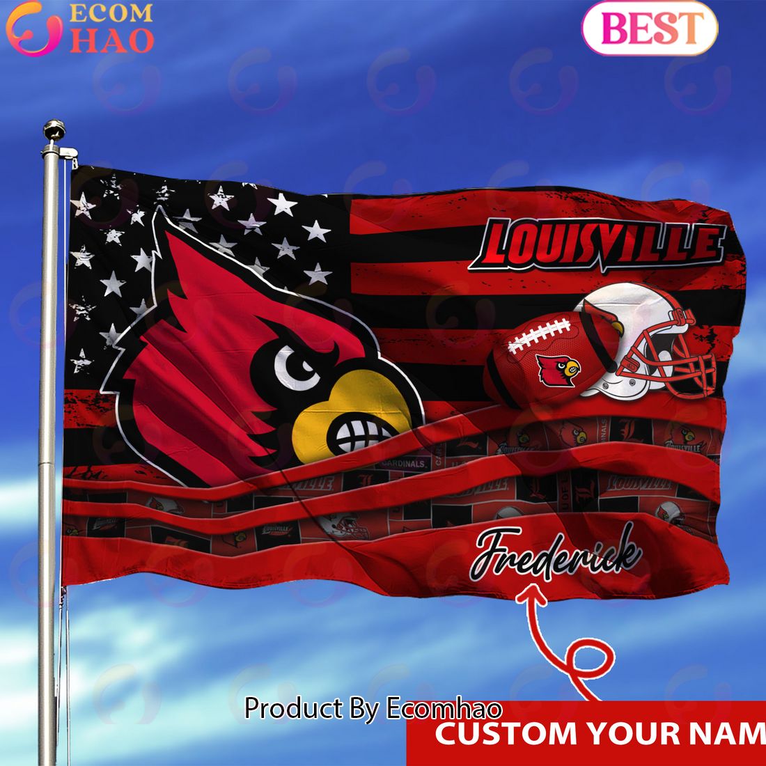 Louisville Cardinals Custom Flag 3x5ft For This Season