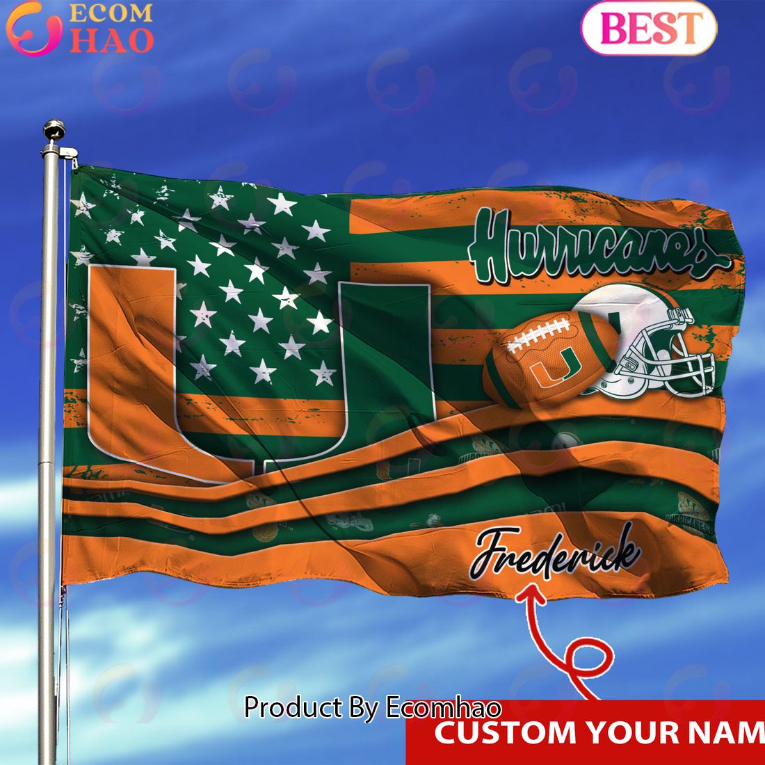 Miami Hurricanes Custom Flag 3x5ft For This Season Ecomhao Store 