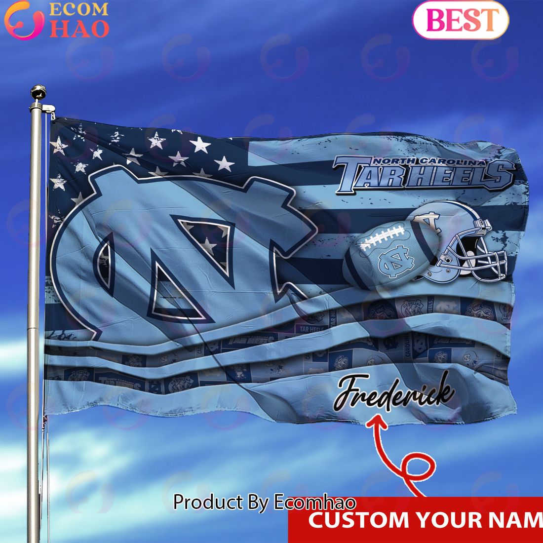 North Carolina Tar Heels Custom Flag 3x5ft For This Season