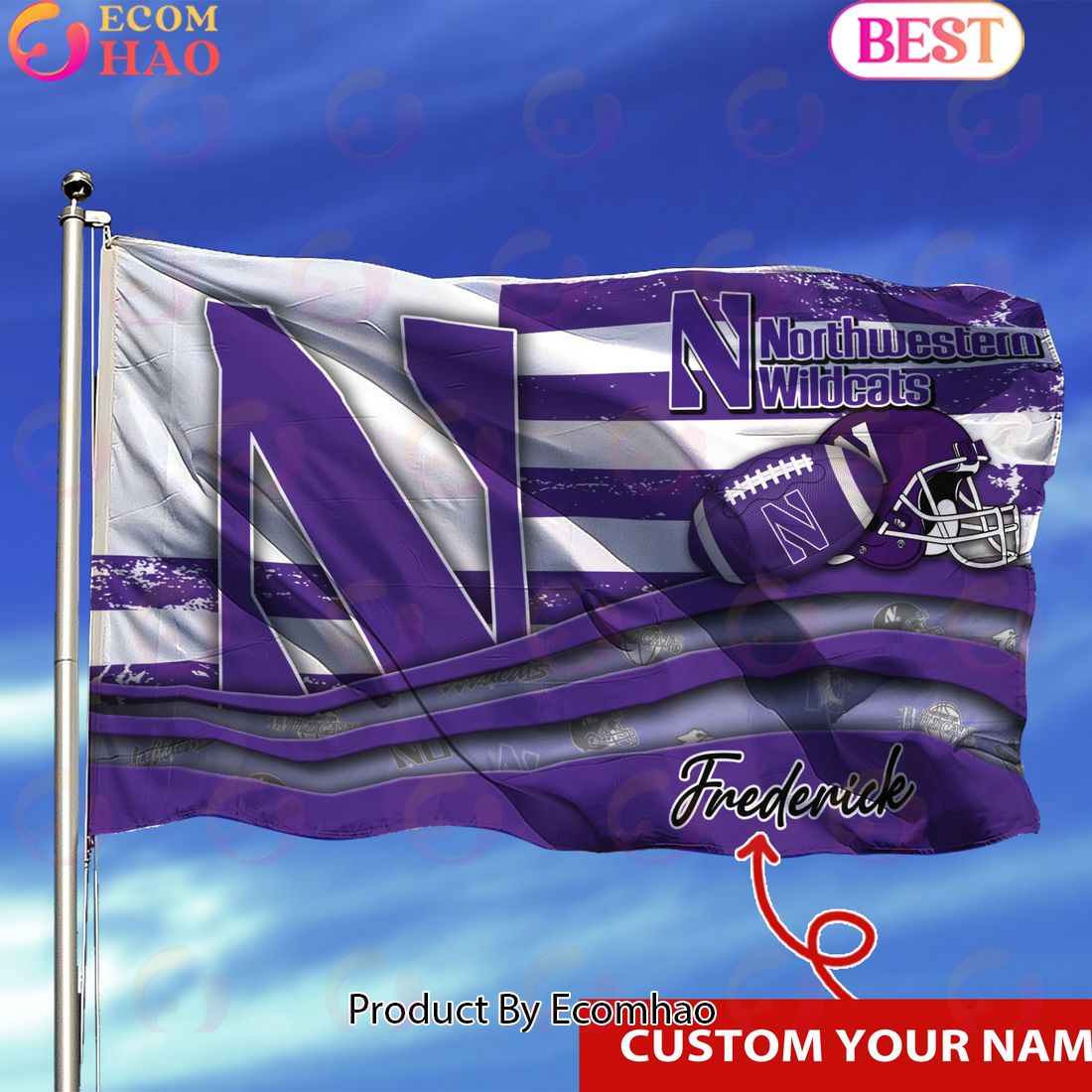 Northwestern Wildcats Custom Flag 3x5ft For This Season