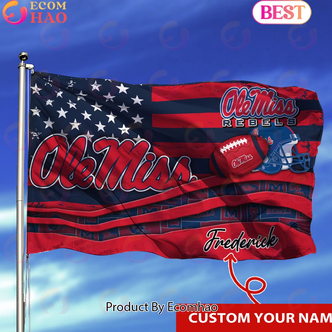 Ole Miss Rebels Custom Flag 3x5ft For This Season