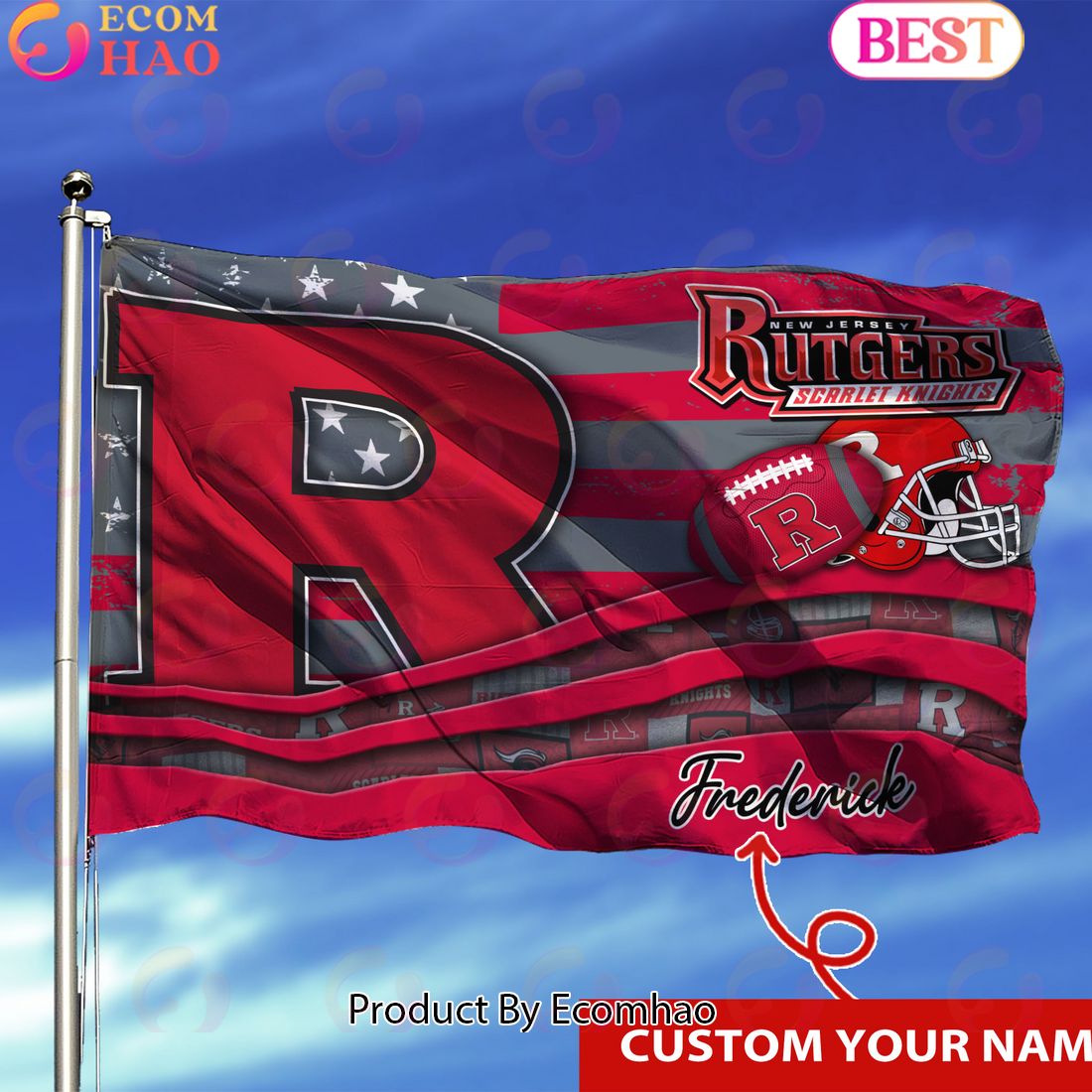 Rutgers Scarlet Knights Custom Flag 3x5ft For This Season