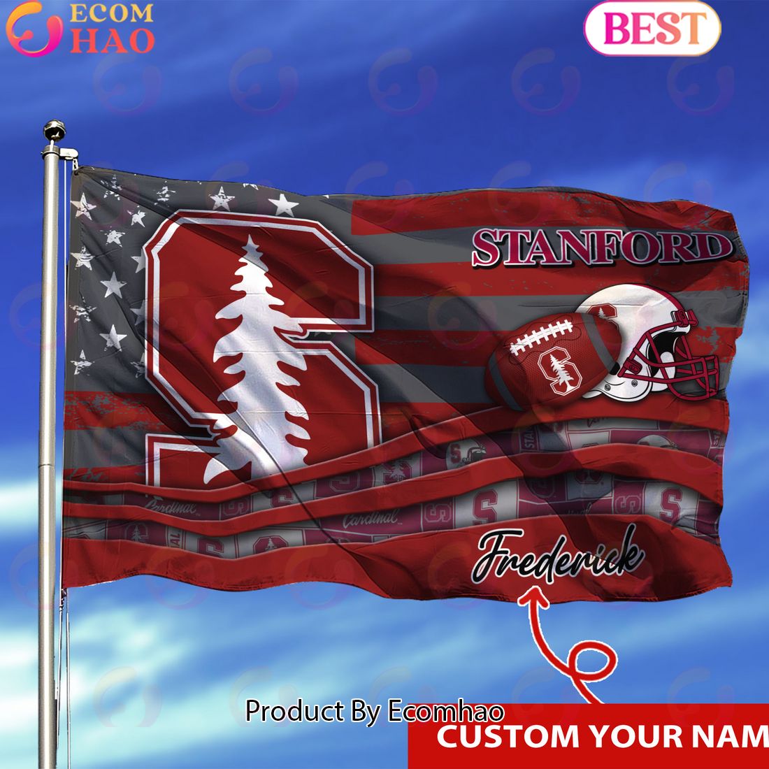 Stanford Cardinal Custom Flag 3x5ft For This Season