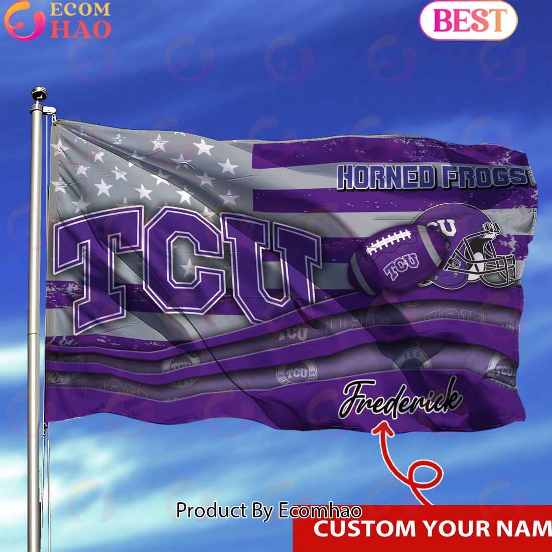 TCU Horned Frogs Custom Flag 3x5ft For This Season