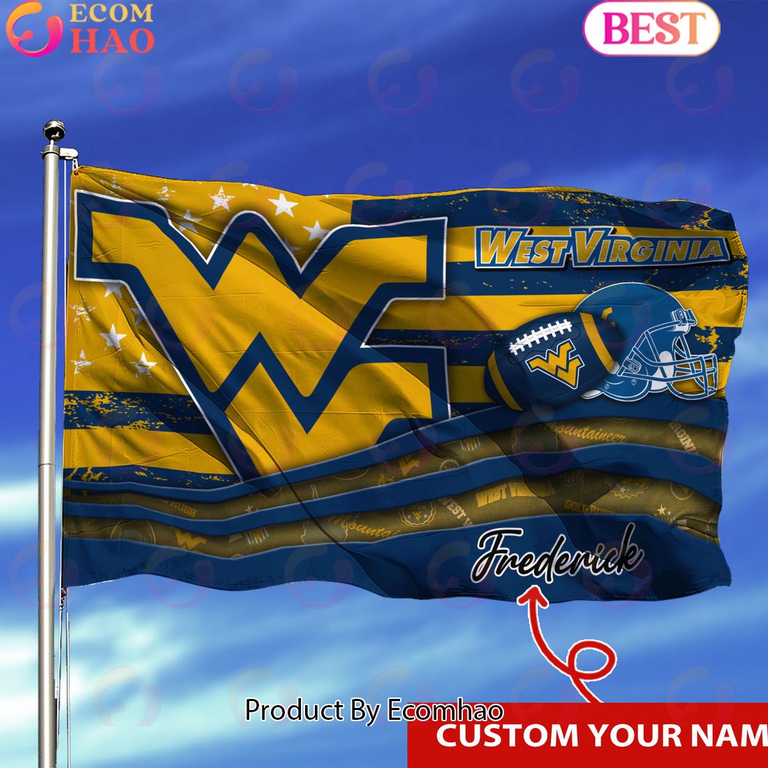 West Virginia Mountaineers Custom Flag 3x5ft For This Season