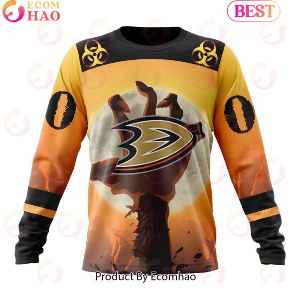 Personalized NHL Anaheim Ducks Special Zombie Design For Halloween 3D Hoodie